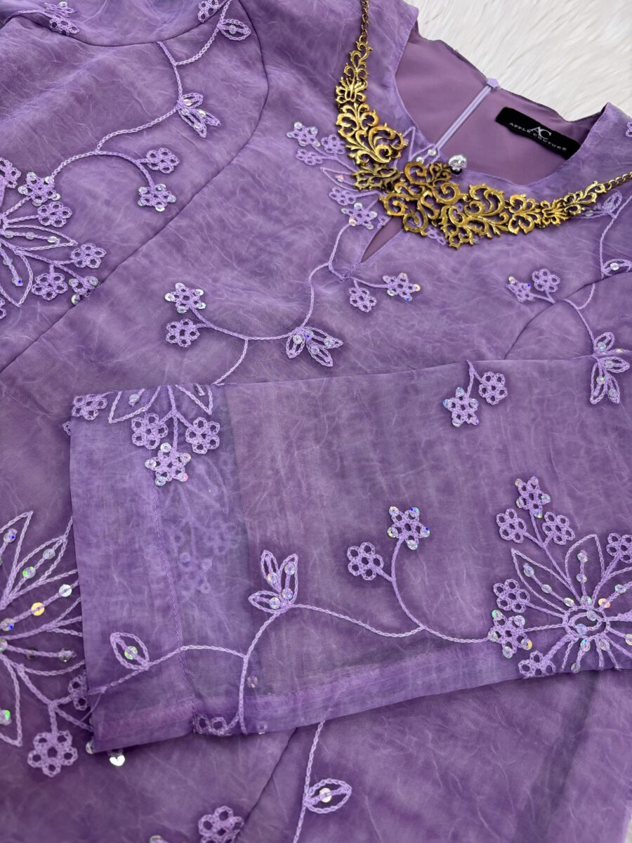 CAMELIA KURUNG MODERN SILK BLEND EMBROIDERY LILAC - Image 2