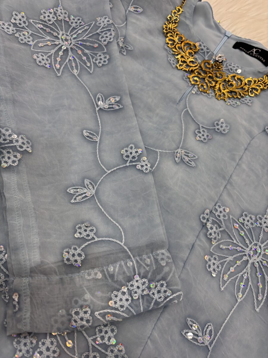 CAMELIA KURUNG MODERN SILK BLEND EMBROIDERY POWDER BLUE - Image 2