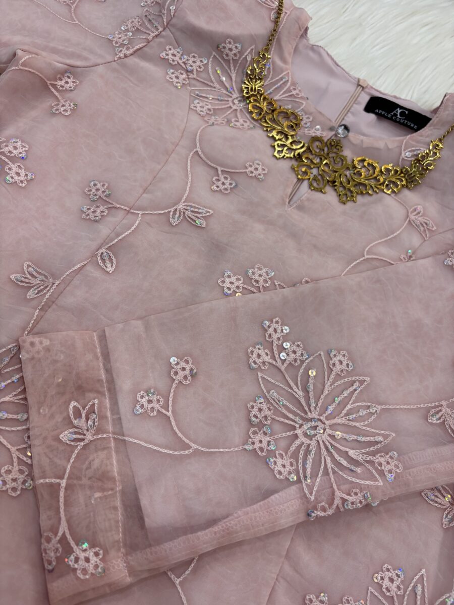 CAMELIA KURUNG MODERN SILK BLEND EMBROIDERY PEACH - Image 2