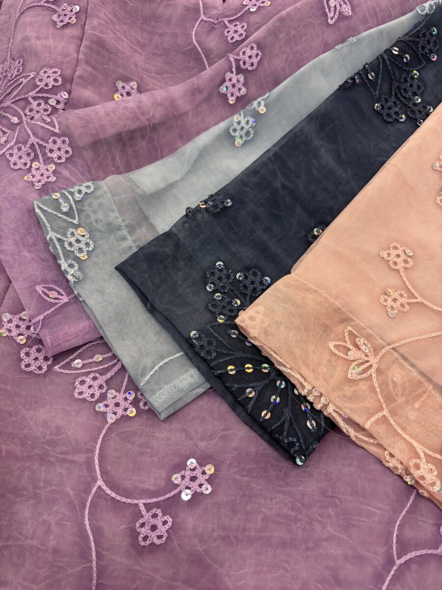 CAMELIA KURUNG MODERN SILK BLEND EMBROIDERY LILAC - Image 3