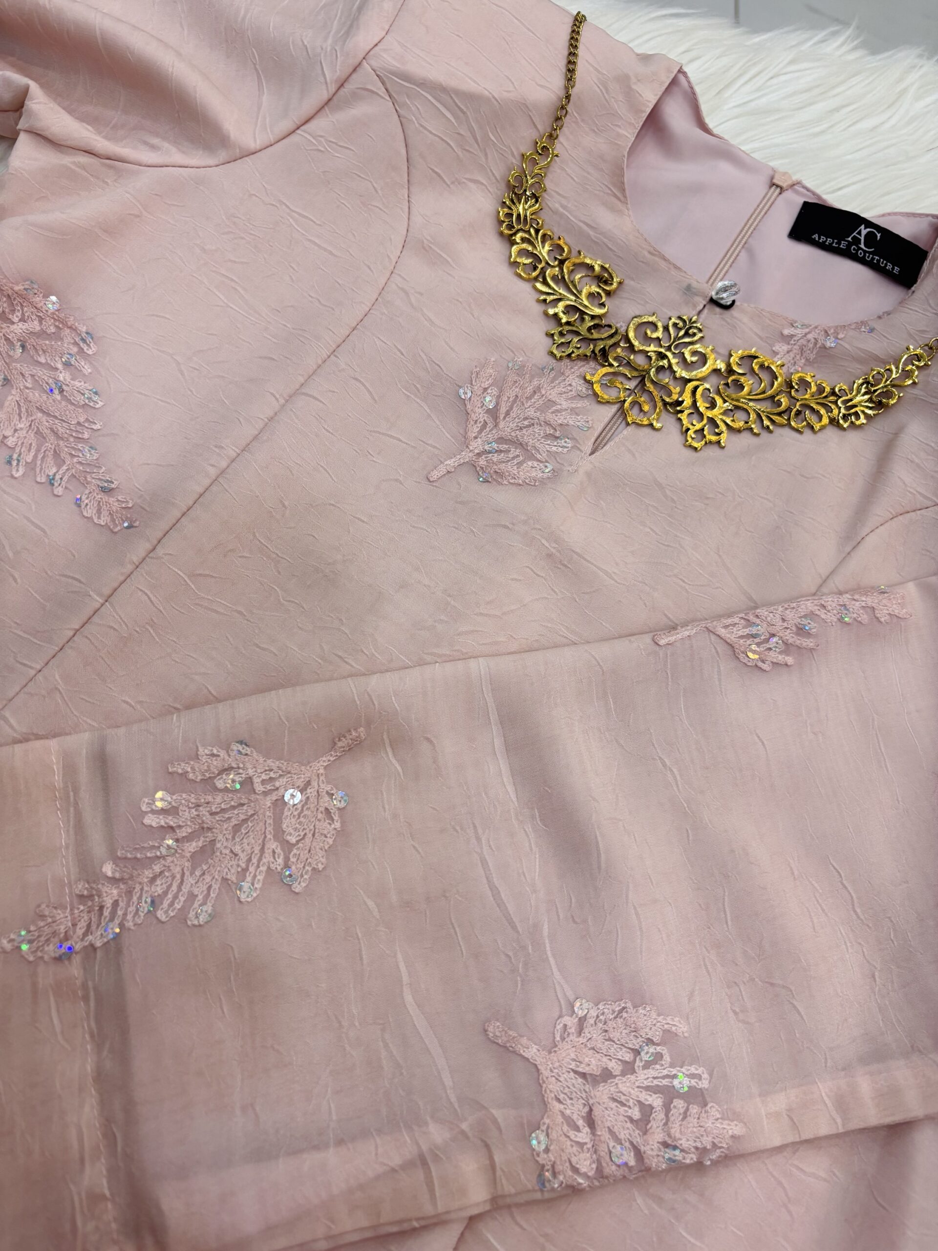 CAMELIA KURUNG MODERN SILK BLEND EMBROIDERY SOFT PEACH - Image 2