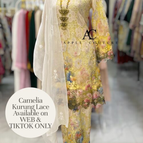 CAMELIA KURUNG MODEN SULAM LACE YELLOW