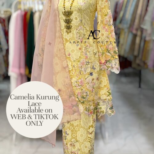 CAMELIA KURUNG MODEN SULAM LACE SOFT YELLOW