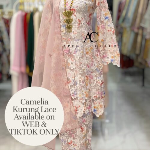 CAMELIA KURUNG MODEN SULAM LACE NUDE PINK