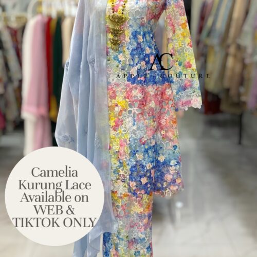 CAMELIA KURUNG MODEN SULAM LACE BLUE MERMAID