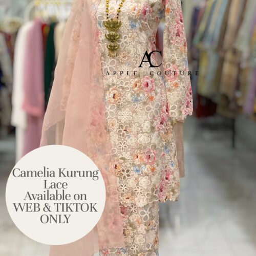 CAMELIA KURUNG MODEN SULAM LACE BEIGE PINK