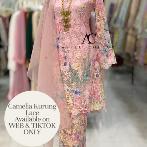 CAMELIA KURUNG MODEN SULAM LACE LIGHT PINK