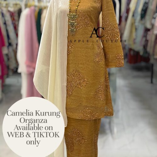 CAMELIA KURUNG MODERN SILK BLEND EMBROIDERY DARK GOLDEN
