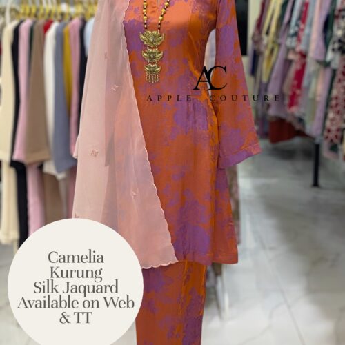 CAMELIA KURUNG SOFT JACQUARD ORANGE PURPLE
