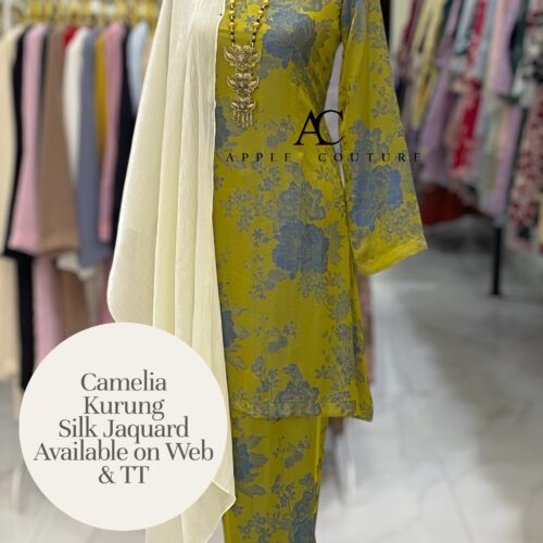 CAMELIA KURUNG SOFT JACQUARD LIME BLUE