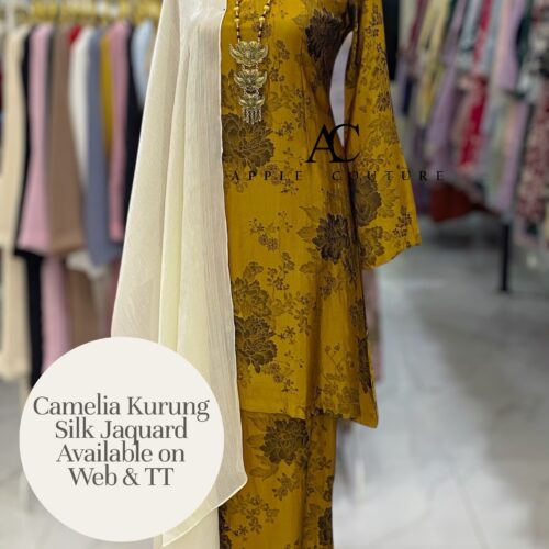 CAMELIA KURUNG SOFT JACQUARD GOLD BLACK