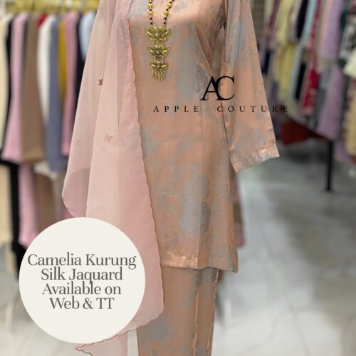 CAMELIA KURUNG SOFT JACQUARD PEACH GREY