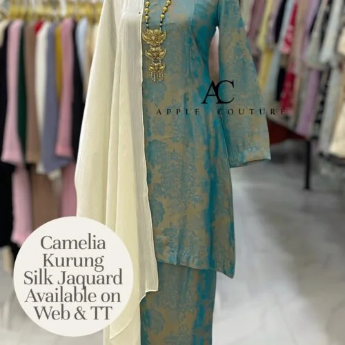CAMELIA KURUNG SOFT JACQUARD TEAL BLUE