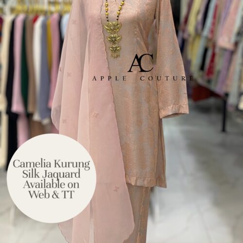 CAMELIA KURUNG SOFT JACQUARD GREY PEACH