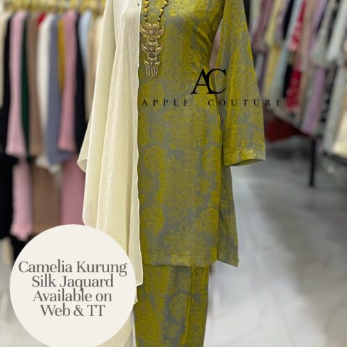 CAMELIA KURUNG SOFT JACQUARD GREY LIME