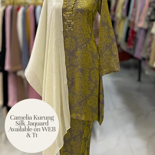 CAMELIA KURUNG SOFT JACQUARD PURPLISH LIME