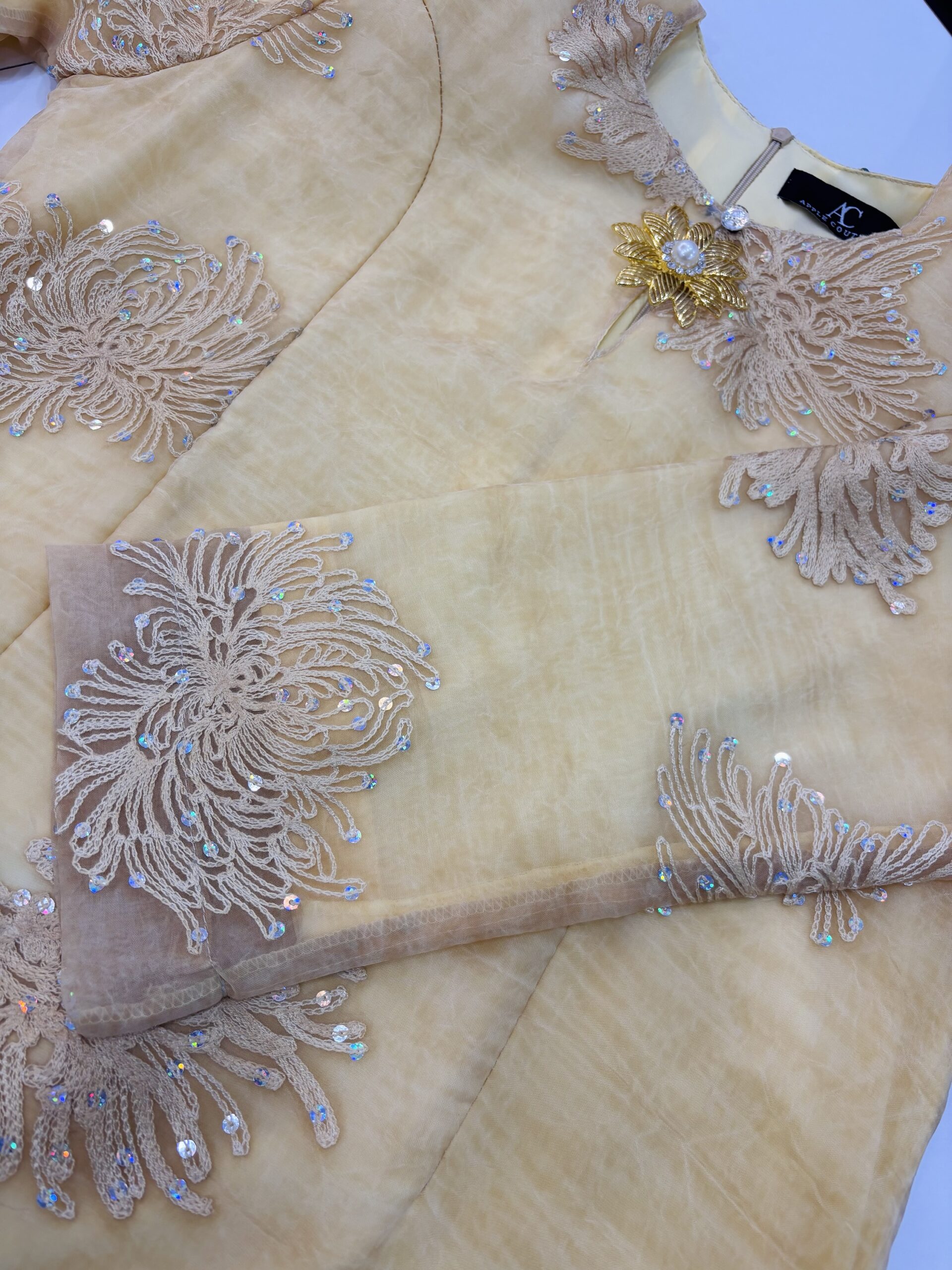 CAMELIA KURUNG MODERN SILK BLEND EMBROIDERY MELLOW YELLOW - Image 2